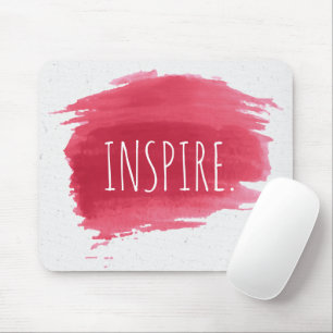 INSPIRE Text On Red Paint Mouse Pad