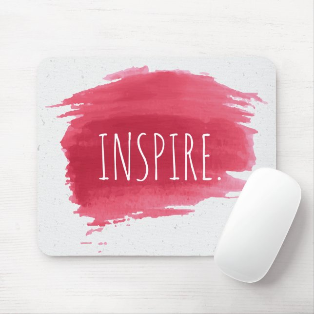INSPIRE Text On Red Paint Mouse Pad (With Mouse)