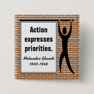 Inspire to Action (Square Button) 15 Cm Square Badge