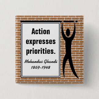 Inspire to Action (Square Button) 15 Cm Square Badge
