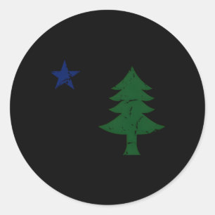 Inspired 1901 Old Maine State FlagStyled Classic Round Sticker