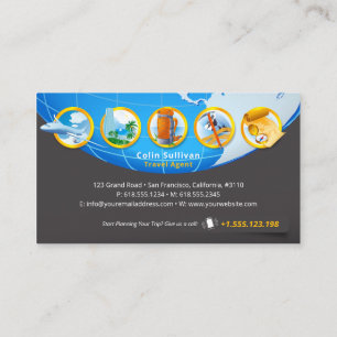 Inspired Adventure Tourism Travel Agent Business Card