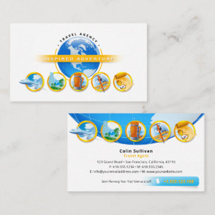 Inspired Adventure Tourism Travel Agent Business Card