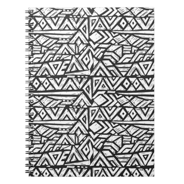 Inspired Artsy Tribal Pattern Spiral Notebook (Front)