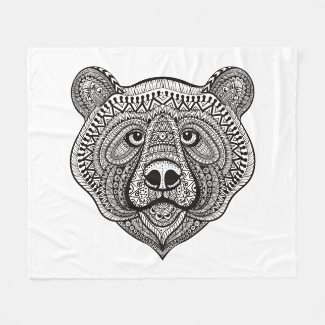 Inspired Bear Face Fleece Blanket (Front (Horizontal))