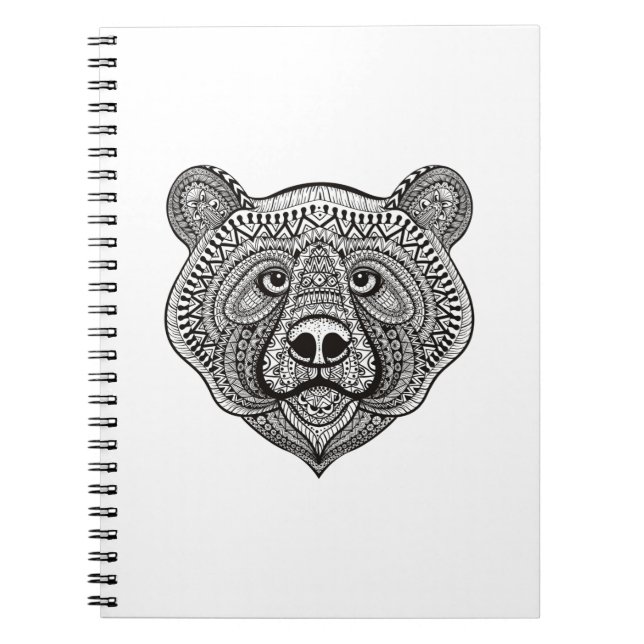 Inspired Bear Face Spiral Notebook (Front)