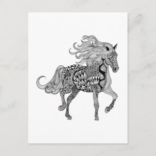 Inspired Black Horse Postcard