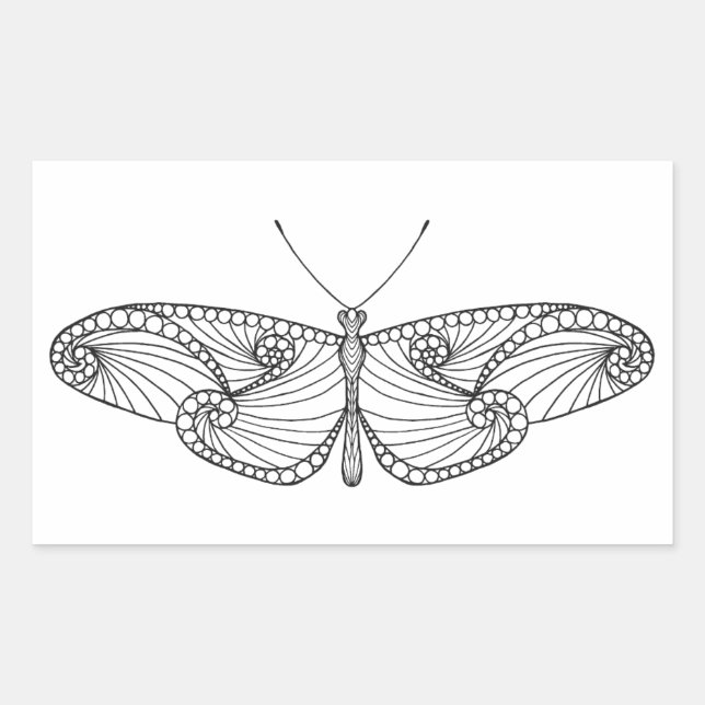 Inspired Butterfly Art Rectangular Sticker (Front)