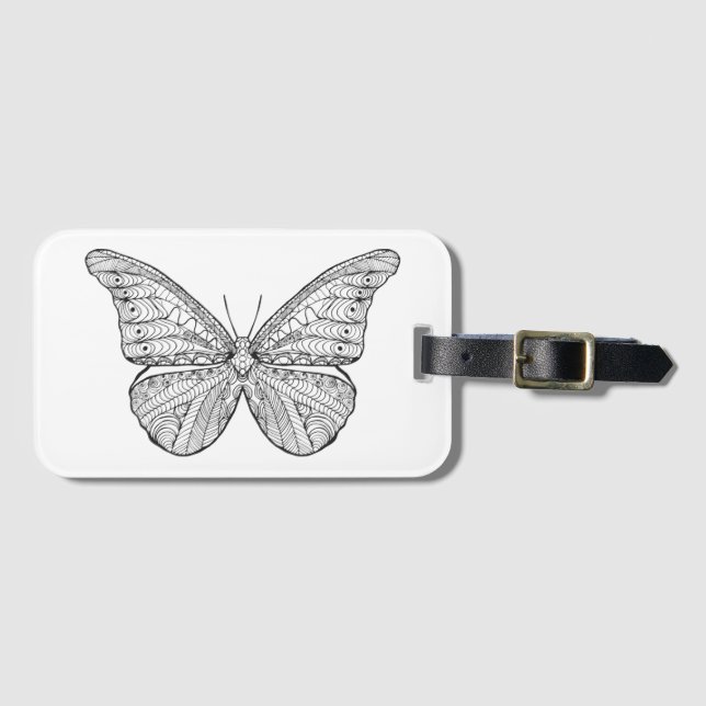 Inspired Butterfly Luggage Tag (Front Horizontal)