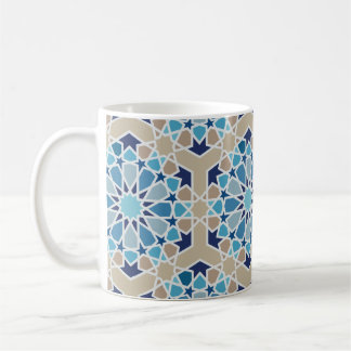 Inspired by Arabic Tiles Beige and Blue Coffee Mug
