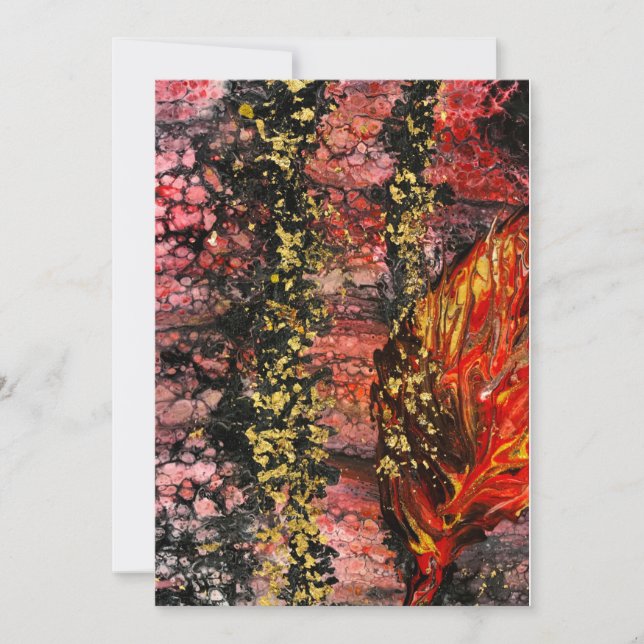 Inspired by California's Fires  red gold fiery Invitation (Front)