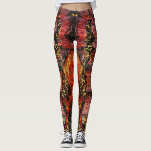 Inspired by California's Fires  red gold fiery Leggings