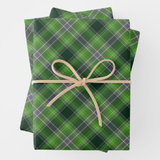 Inspired by Nature Green & Purple Tartan Plaid Wrapping Paper Sheet