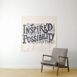 Inspired by Possibility – (Beige Background) Tapestry