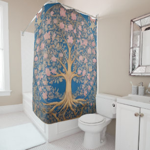 Inspired By William Morris Tree Of Life Shower Curtain