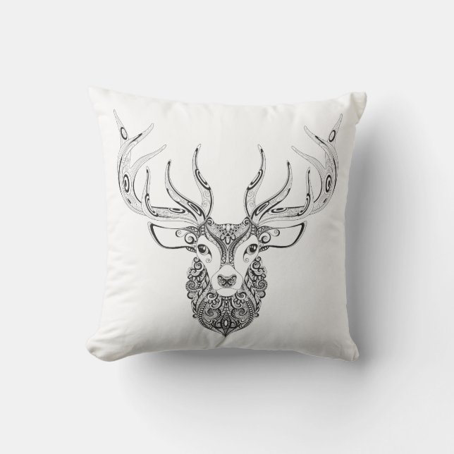 Inspired Deer Horned Head Cushion (Front)