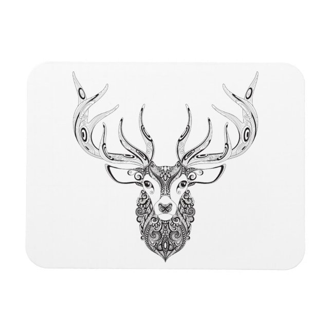 Inspired Deer Horned Head Magnet (Horizontal)
