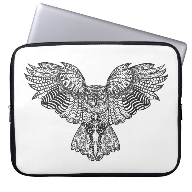 Inspired Eagle Owl Laptop Sleeve (Front)