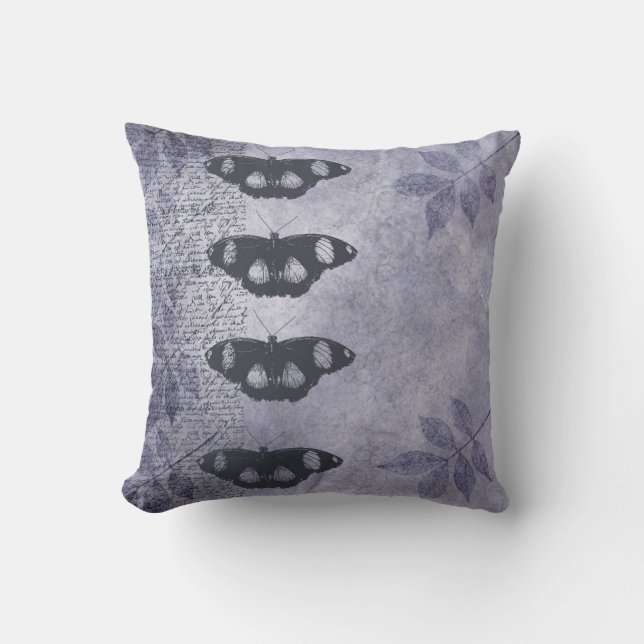 Inspired Elegant Butterflies Purple Cushion (Front)