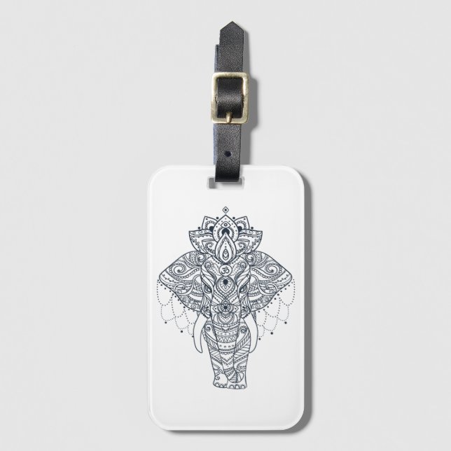 Inspired Elephant Luggage Tag (Front Vertical)
