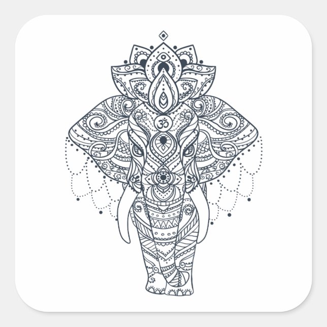 Inspired Elephant Square Sticker (Front)