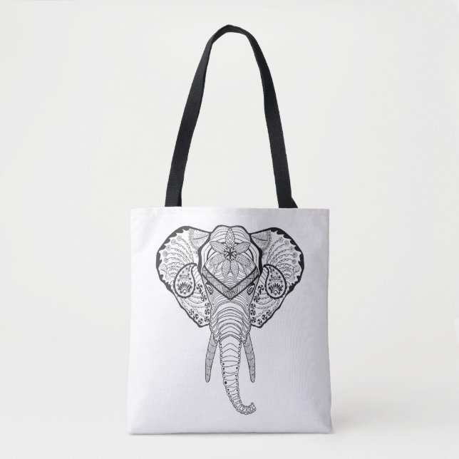 Inspired Elphant Head 2 Tote Bag (Front)