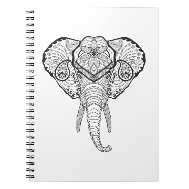 Inspired Elphant Head Spiral Notebook (Front)