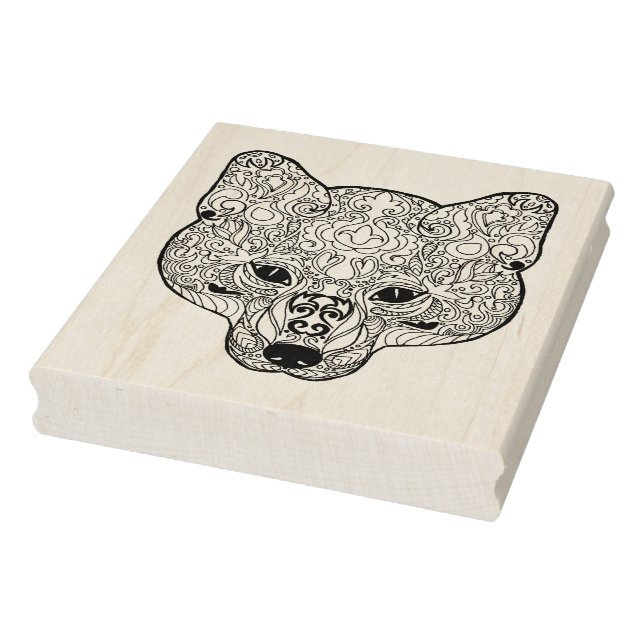 Inspired Fox Head Rubber Stamp (Stamp)
