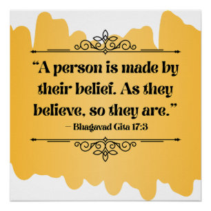 Inspired Golden Minimalist Bhagavad Gita Quote Poster