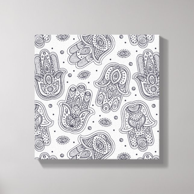 Inspired Hand Drawn Hamsa 6 Canvas Print (Front)