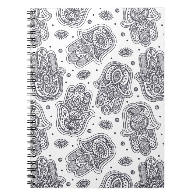 Inspired Hand Drawn Hamsa Notebook (Front)