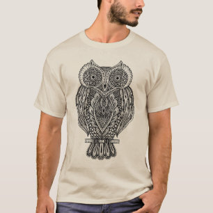 Inspired Hand Drawn Ornate Owl T-Shirt