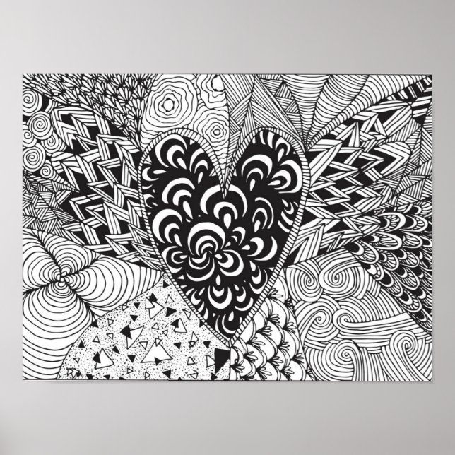 Inspired Heart Doodle 2 Poster (Front)