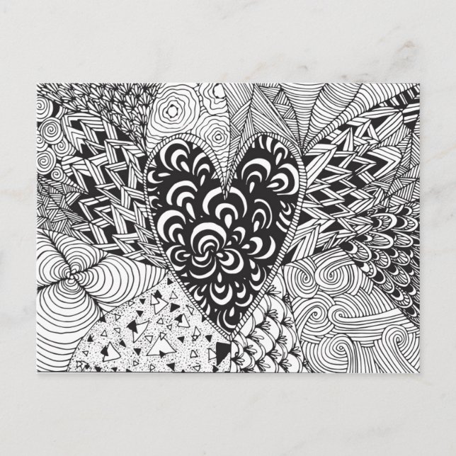 Inspired Heart Doodle Postcard (Front)
