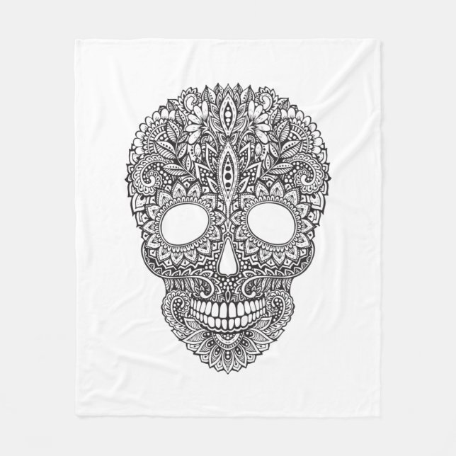 Inspired Human Skull Fleece Blanket (Front)