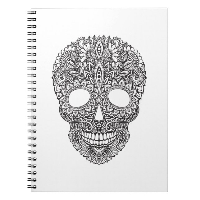 Inspired Human Skull Spiral Notebook (Front)
