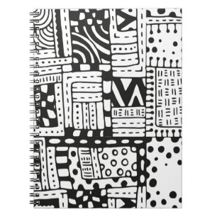 Inspired Indian Abstract Figures Spiral Notebook