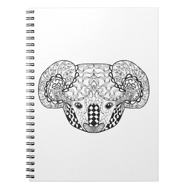 Inspired Koala Bear Spiral Notebook (Front)