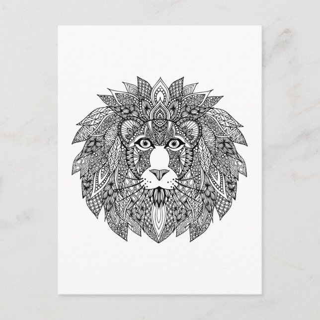 Inspired Lion Head 4 Postcard (Front)
