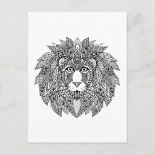 Inspired Lion Head 4 Postcard