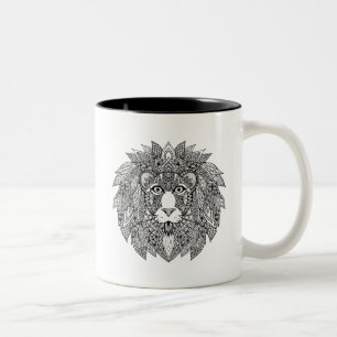 Inspired Lion Head 4 Two-Tone Coffee Mug