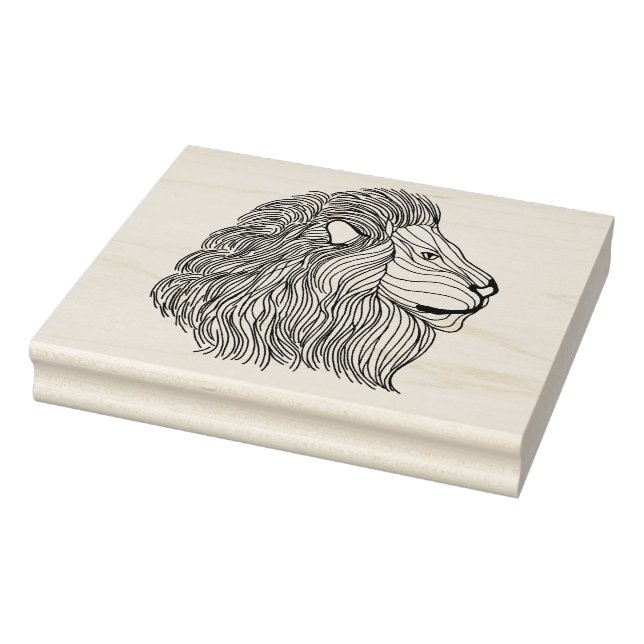 Inspired Lion Head 5 Rubber Stamp (Stamp)