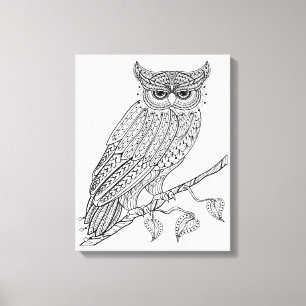 Inspired Magic Owl Sitting On Branch 6 Canvas Print