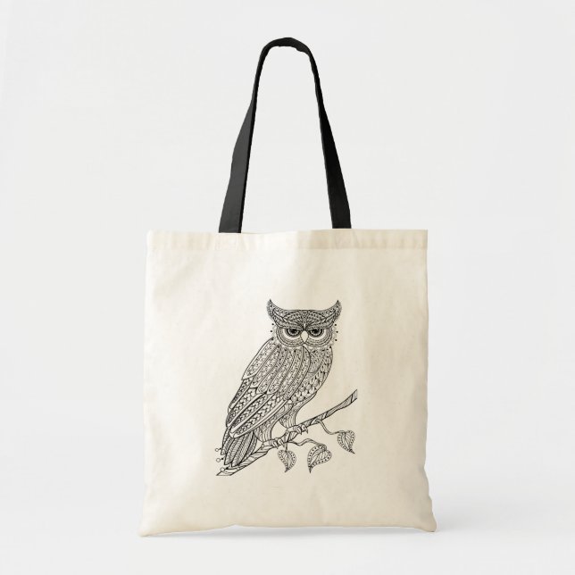 Inspired Magic Owl Sitting On Branch Tote Bag (Front)