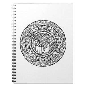 Inspired Mandala Autumn Oak Leaf Notebook