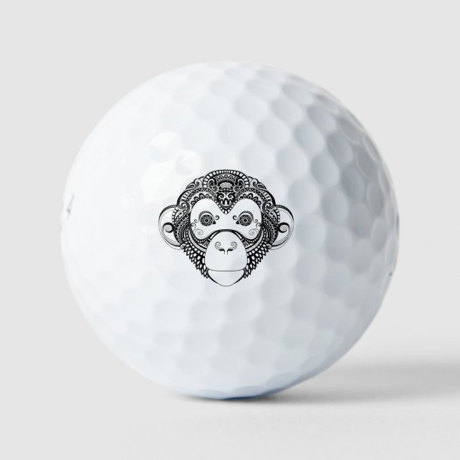 Inspired Monkey Design Golf Balls (Front)