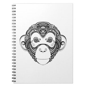 Inspired Monkey Design Spiral Notebook