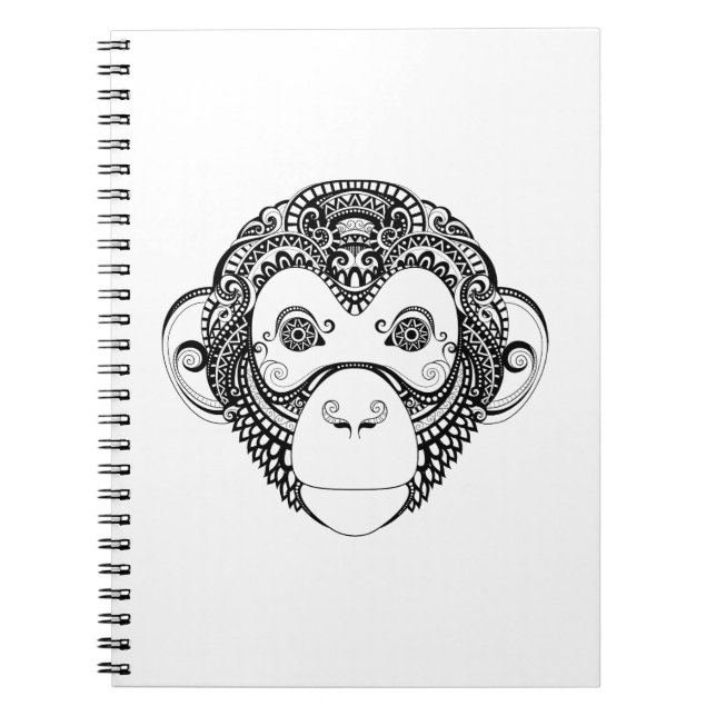 Inspired Monkey Design Spiral Notebook (Front)