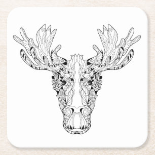 Inspired Of An Elk Square Paper Coaster