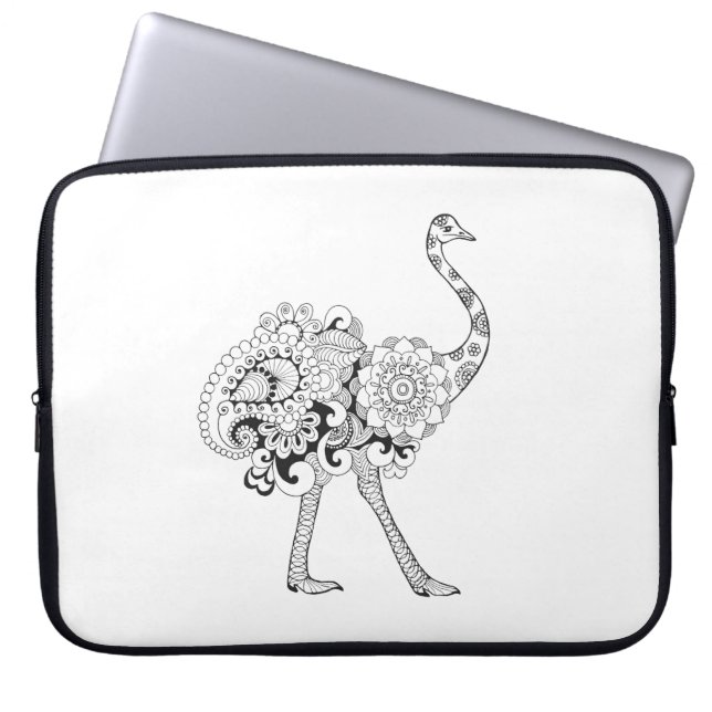 Inspired Ostrich Laptop Sleeve (Front)